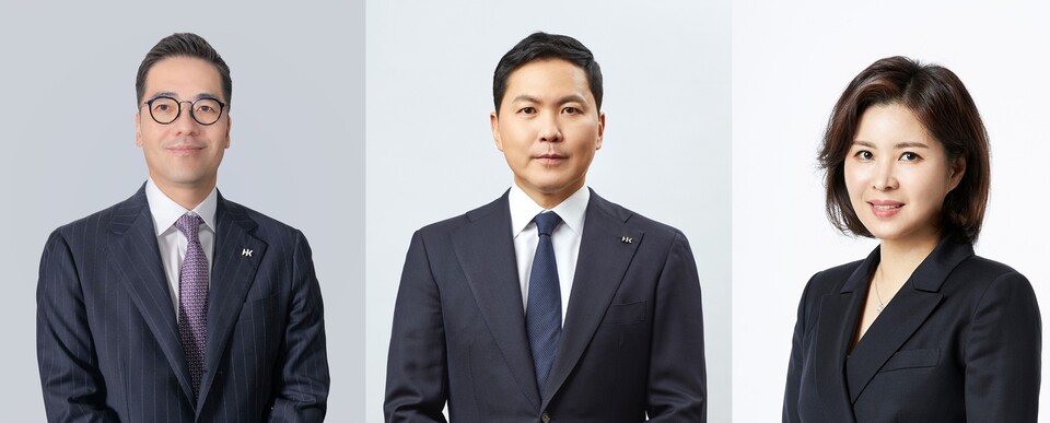 왼쪽부터 이승화 콜마비앤에이치 신임 대표, 윤상현 신임 대표, 윤여원 대표. / 사진=콜마홀딩스