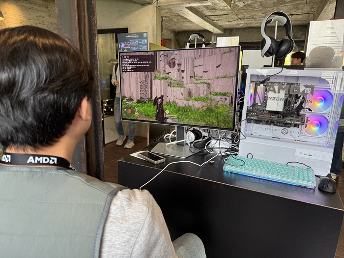 최신형 AMD 라이젠 CPU 기반 컴퓨터와 노트북으로 게임을 체험할 수 있다. / 사진=장민영 기자 